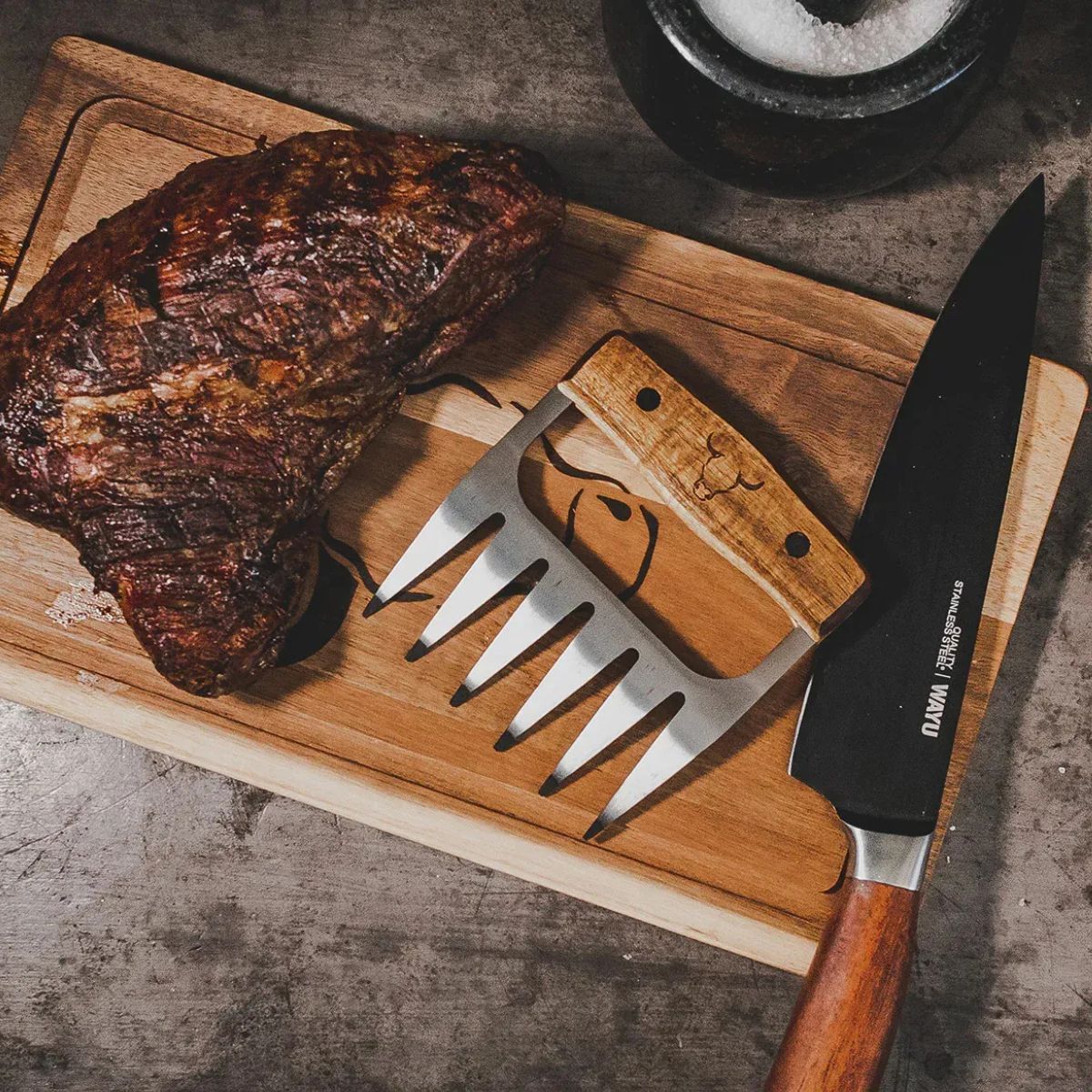 mango de madera de acacia