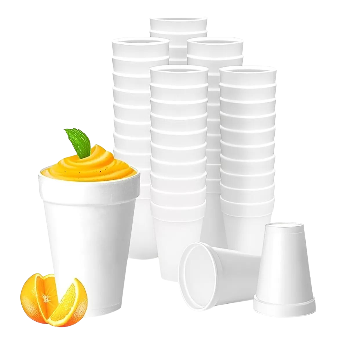 vasos térmicos con jugo de naranja