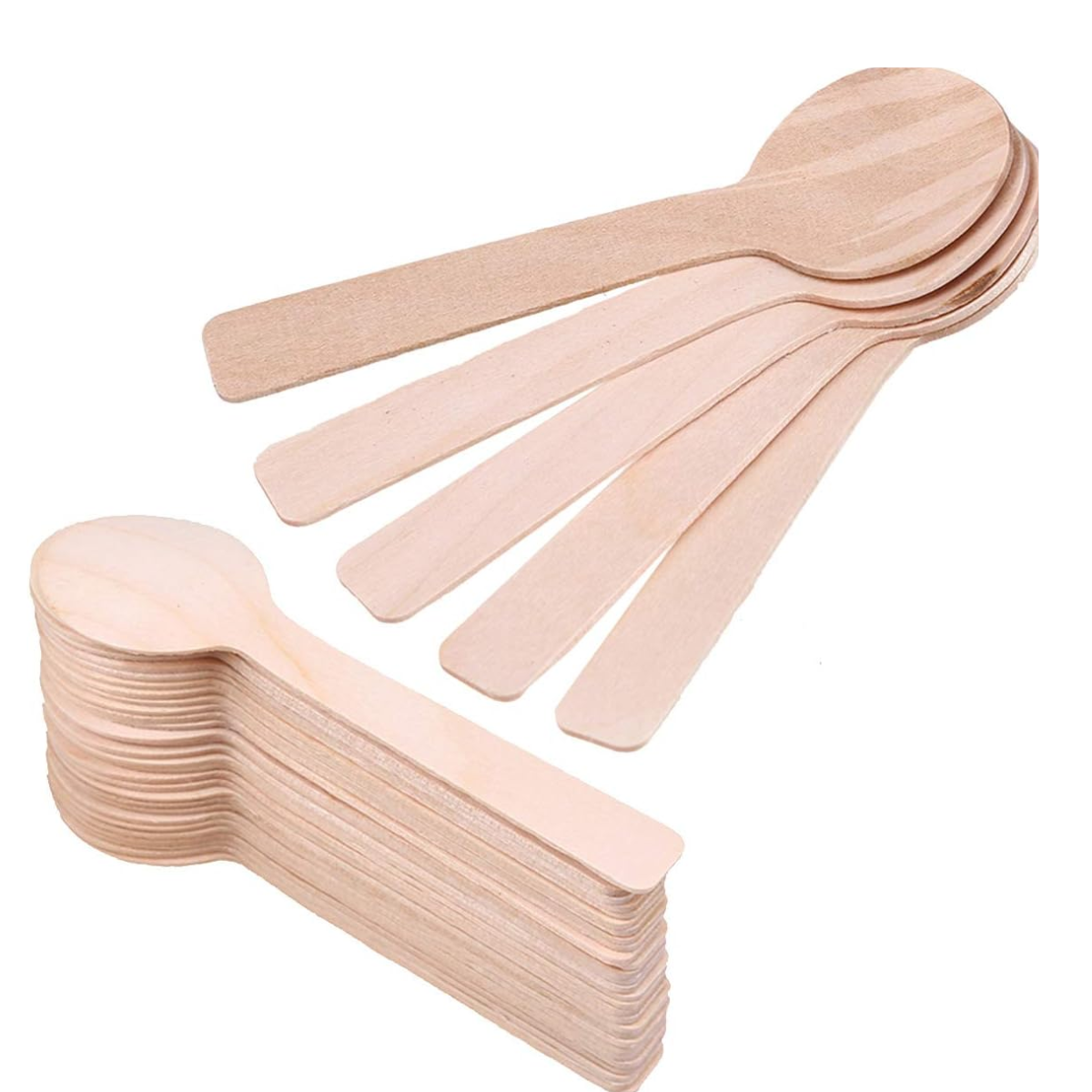 Cuchara Biodegradable De Madera Ecológica 10cm Pack 100 Unid