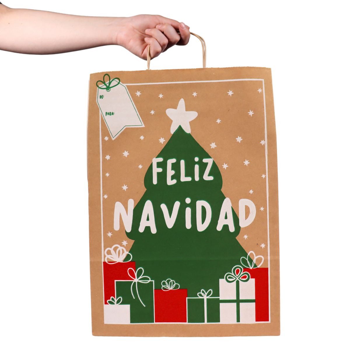 Bolsa Para Navidad De Papel Kraft