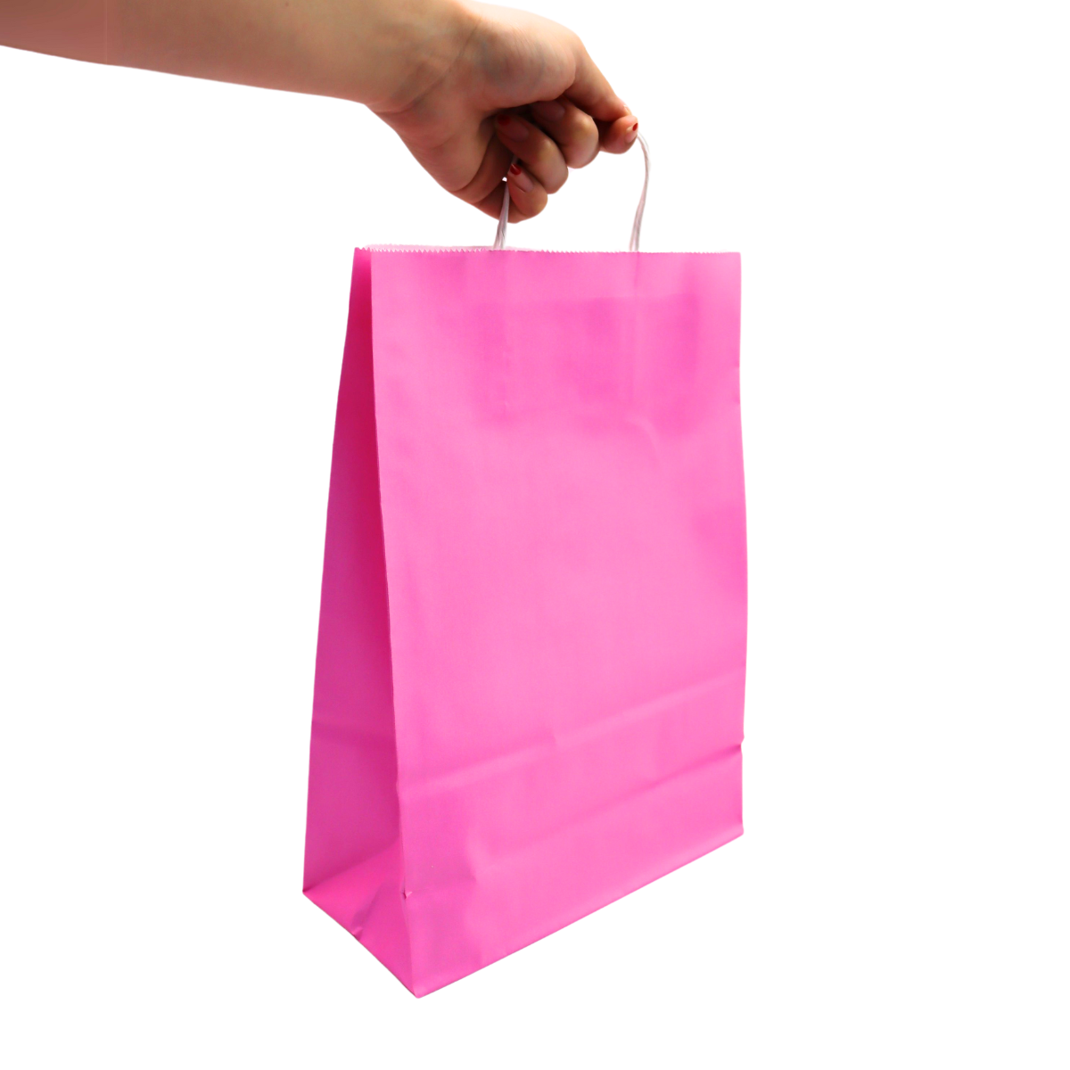 Bolsa Rosa De Papel Kraft