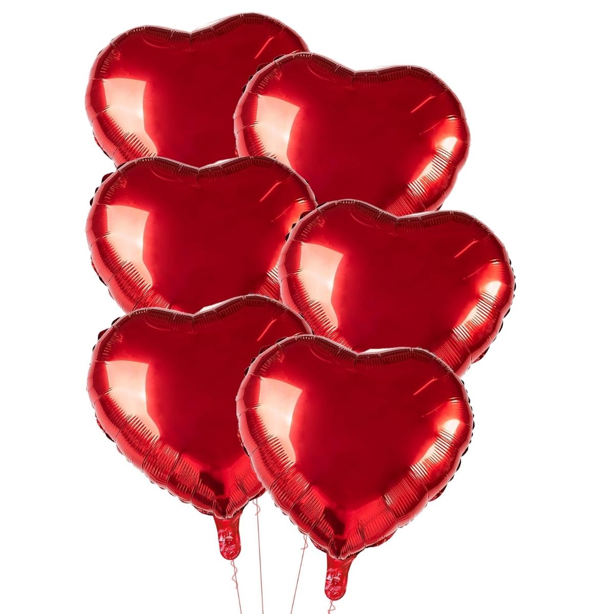 Pack de 6 Globos De Corazón Rojo