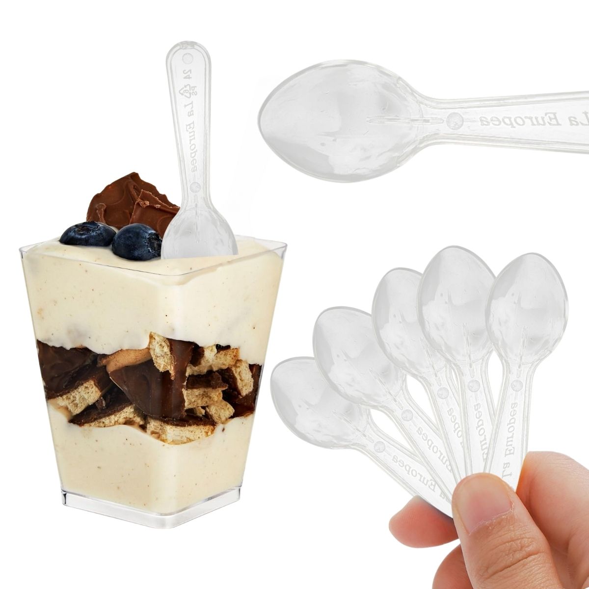 Cucharita De Helado y Postres 250 Unidades Transparente