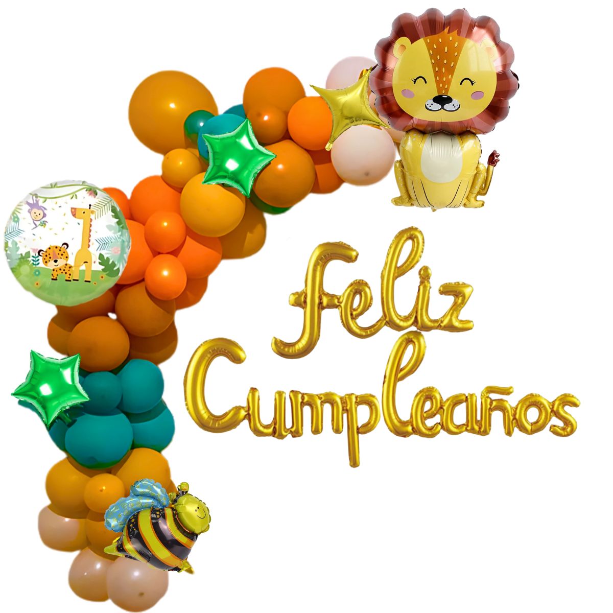Set De Globos De Cumpleaños Safari 72 Piezas