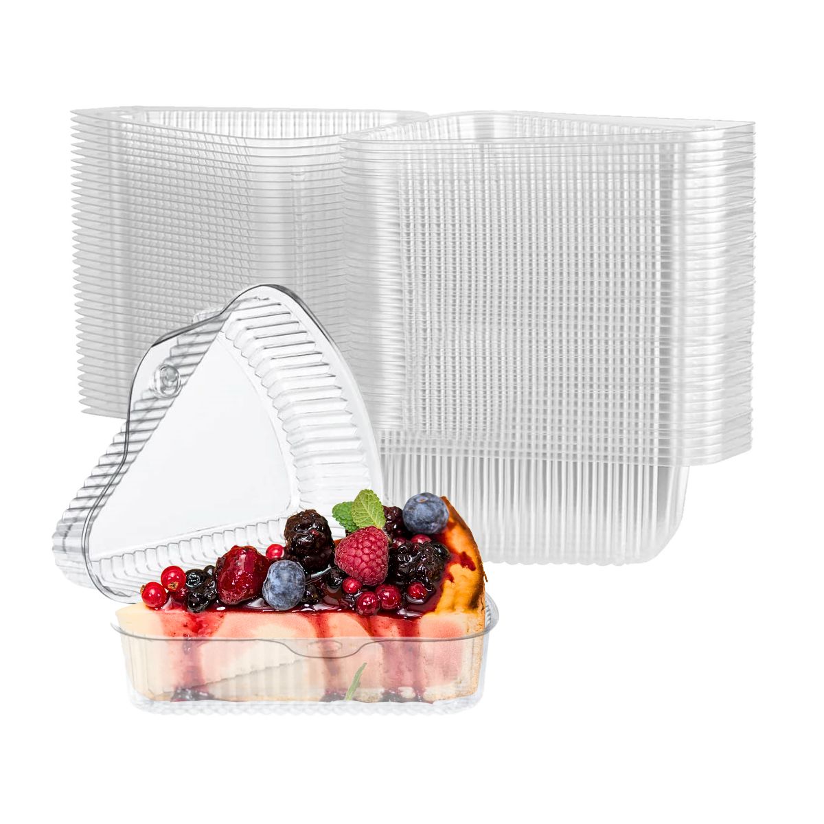 Envase Plástico Porta Torta Individual Transparente