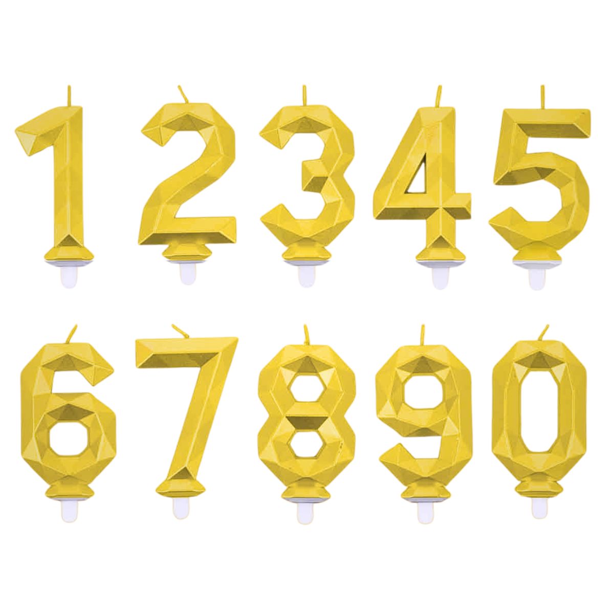 Vela Números Dorados 3D Cumpleaños