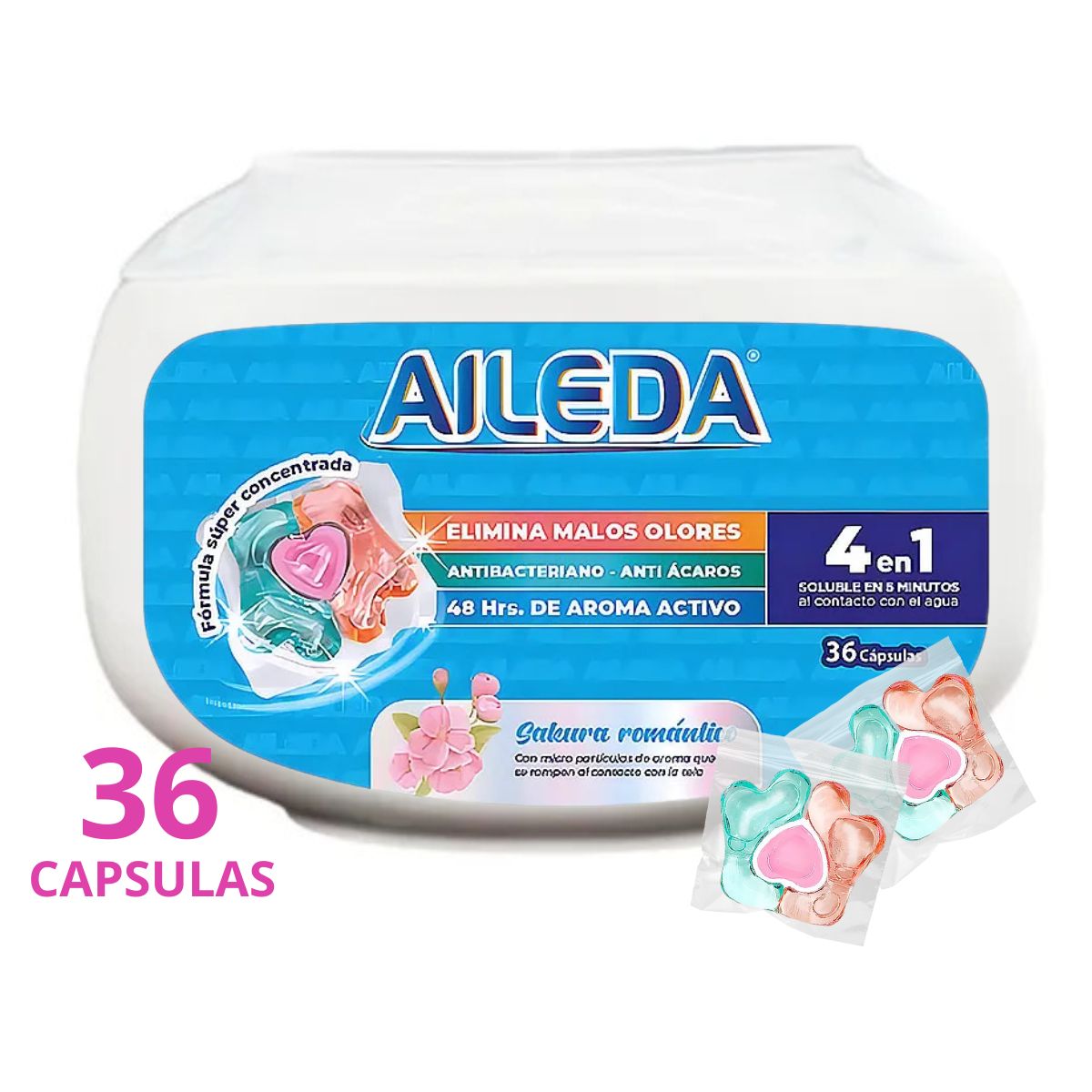 Detergente en Cápsulas 3en1 Aileda 36 cápsulas