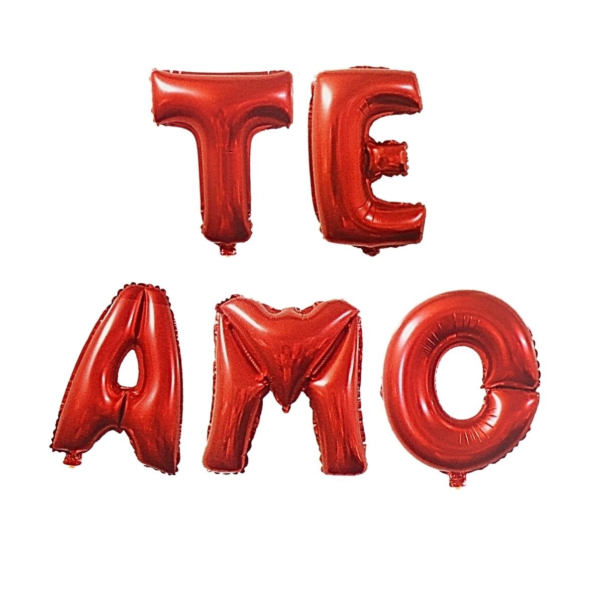 Globos Metálicos Frase Te Amo Rojo Decoración