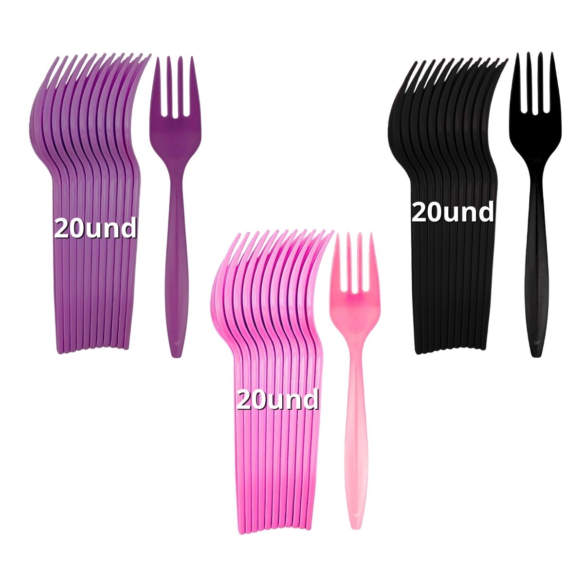 Tenedor Plástico de Colores