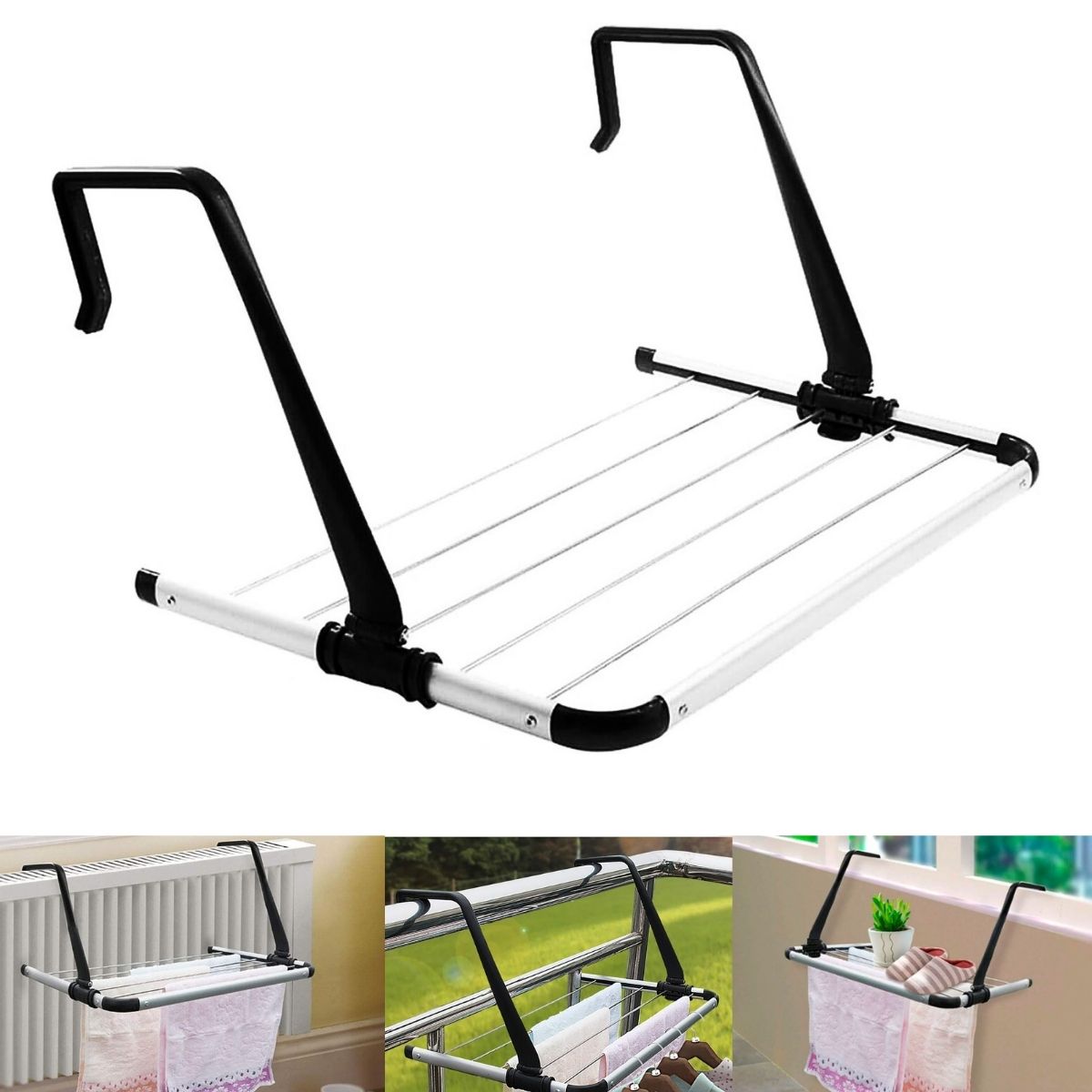 Tendedero De Ropa Colgador Plegable de balcón 55x37.5x30