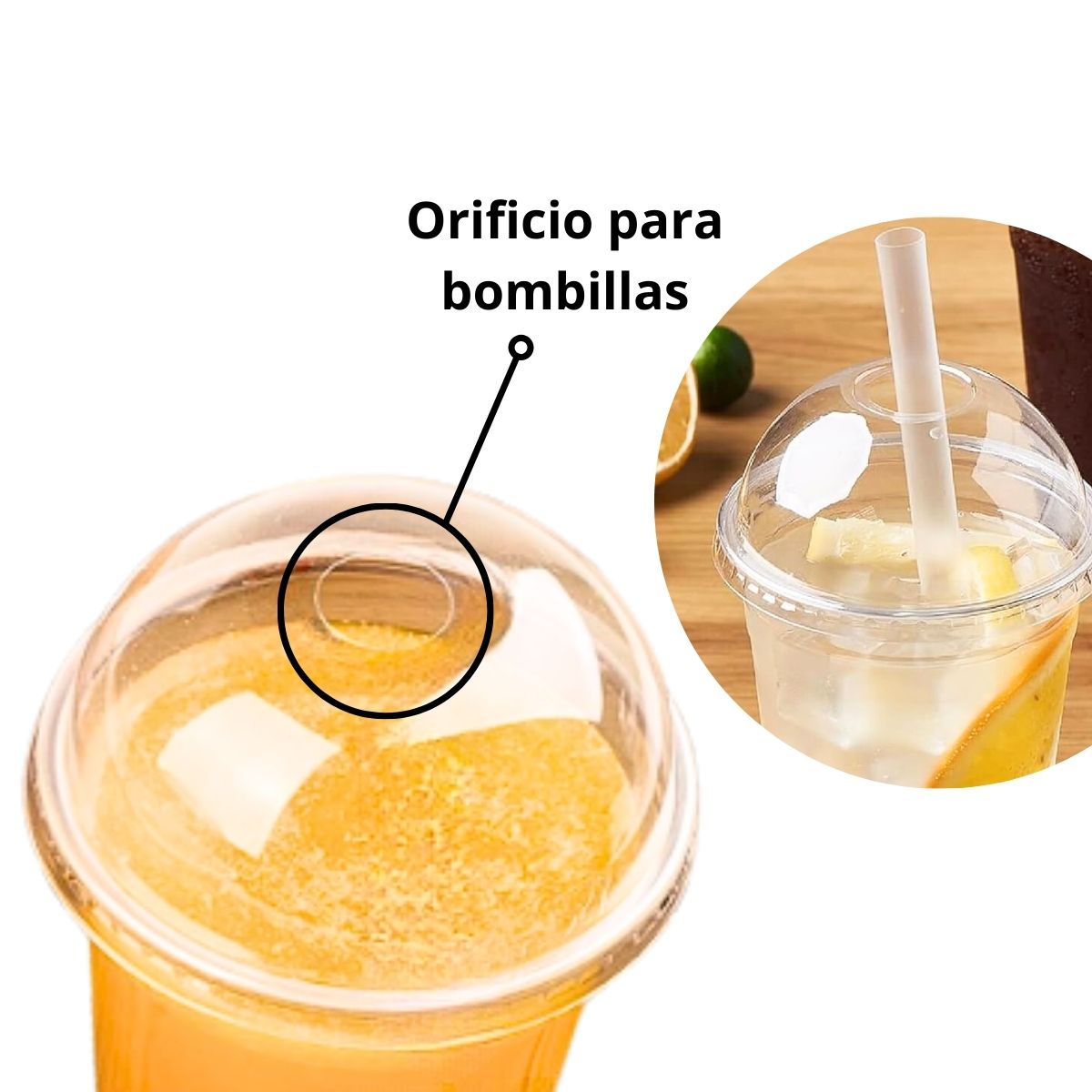Vaso Plástico Con Tapa Domo 16oz